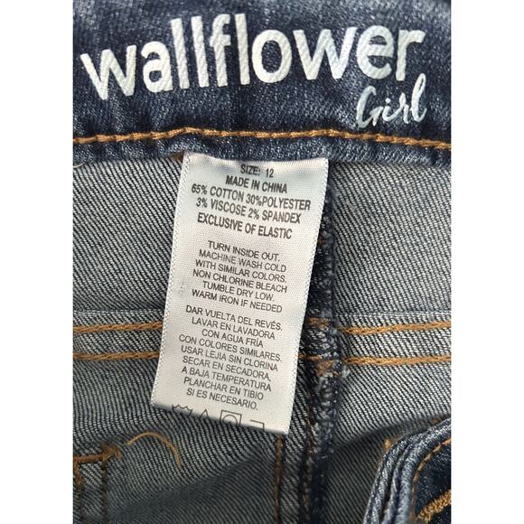 NWT Wallflower Girl Dark Denim Girls Maxi Cargo Skirt w/ Fading Back Split-12 - Picture 4 of 7